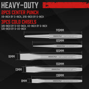 16-Piece Punch and Chisel Set with Gauge