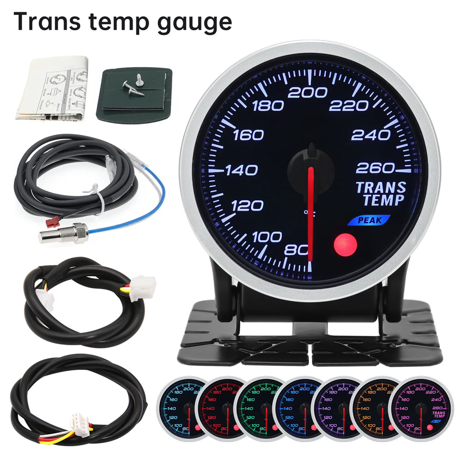 52mm 8-color Oil Pressure, Oil Temperature, Turbo Boost and More Automotive Gauge