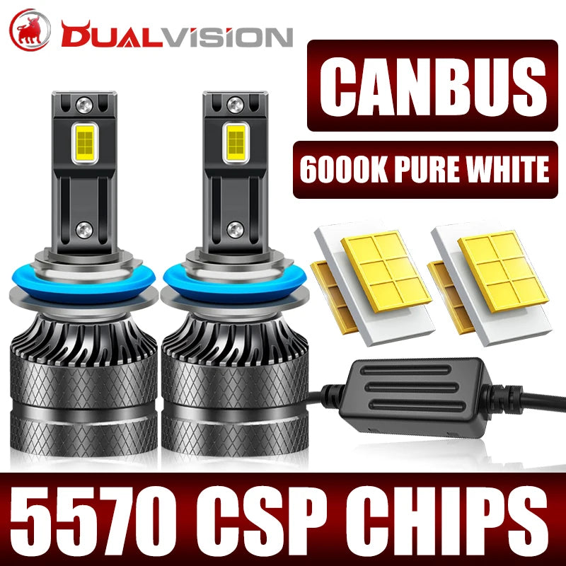 2-Piece H1/H4/H7/H11/9005/9006 LED Headlight Bulb – 6000K, CANBUS
