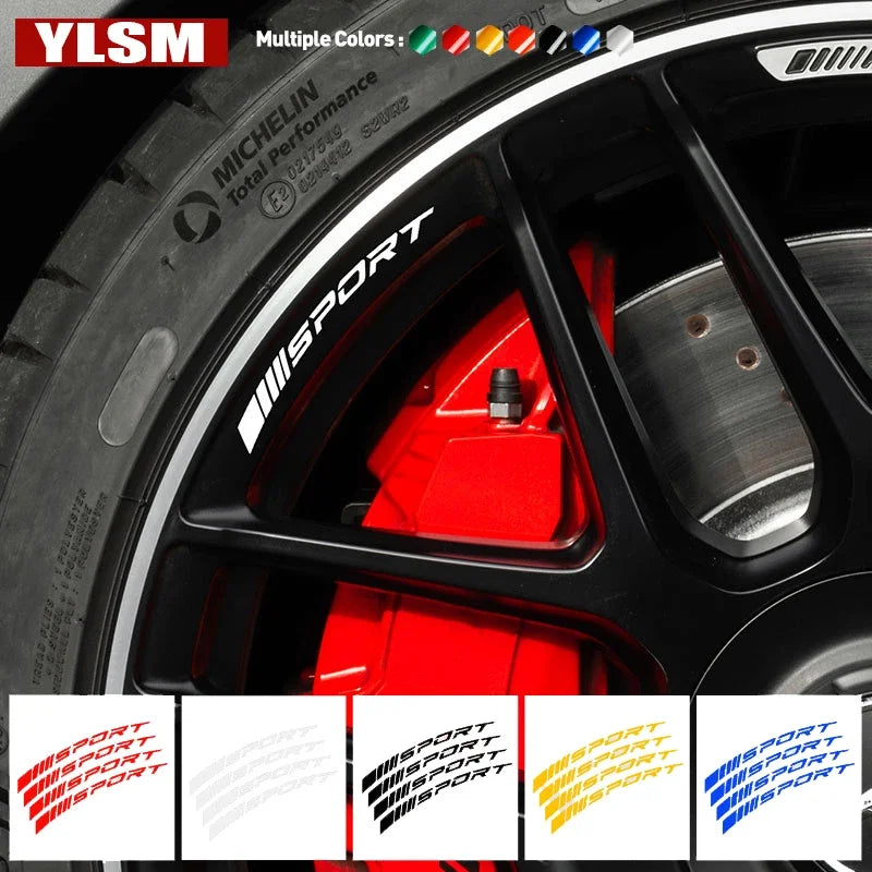 4-Piece Reflective Wheel Rim Decal Set