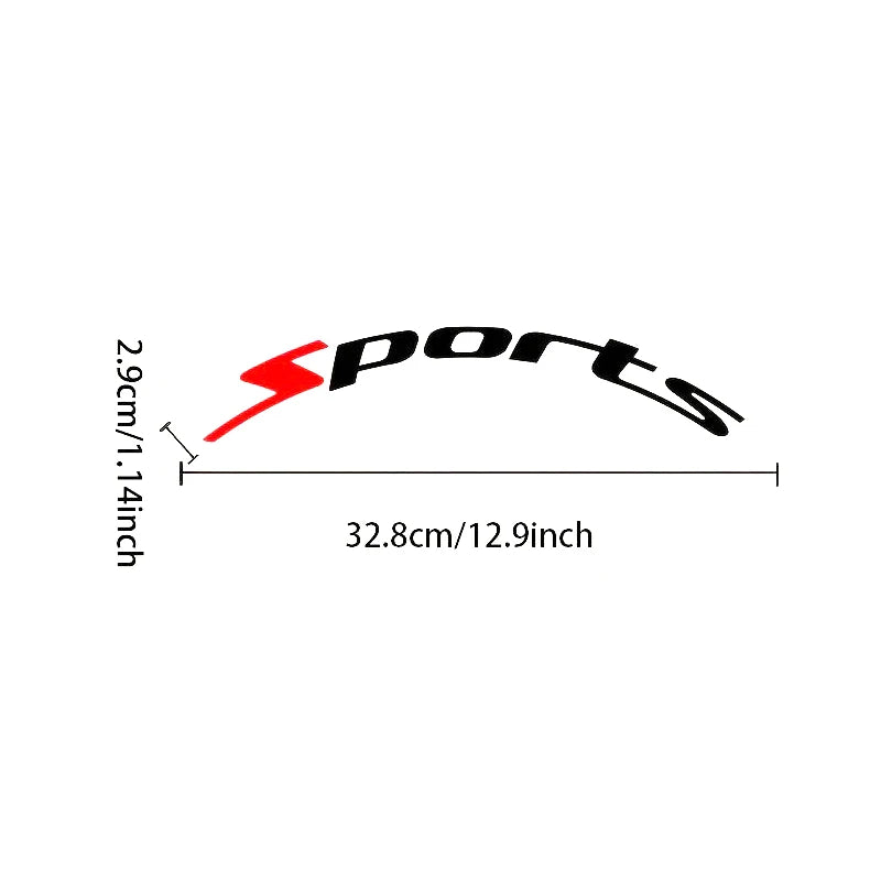 Sports Alphabet Pvc Car Tire Decals Tire Automotive Decorative Accessories Stylish Wheel Waterproof Stickers Adhesive-Free