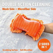 Chenille & Mesh Car Wash Mitts, 2-Pack