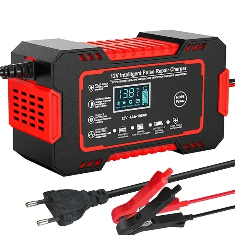 12V 6A Touchscreen Battery Charger with LCD and Pulse Repair Mode