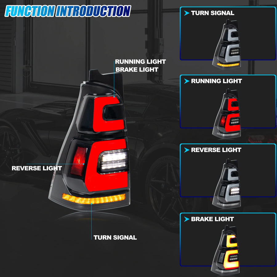 Toyota 4Runner 4th-Gen Sequential LED Tail Light Pair – 2003–2009