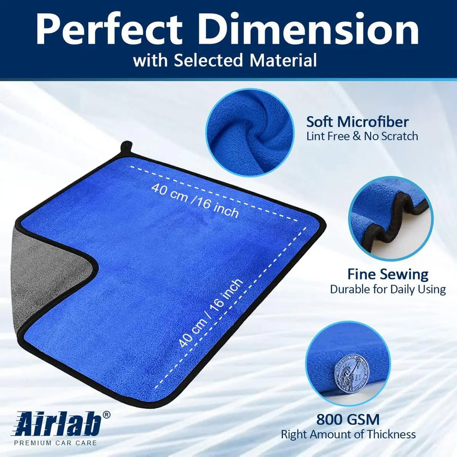 500 GSM Microfiber Car Wash and Drying Towel Set