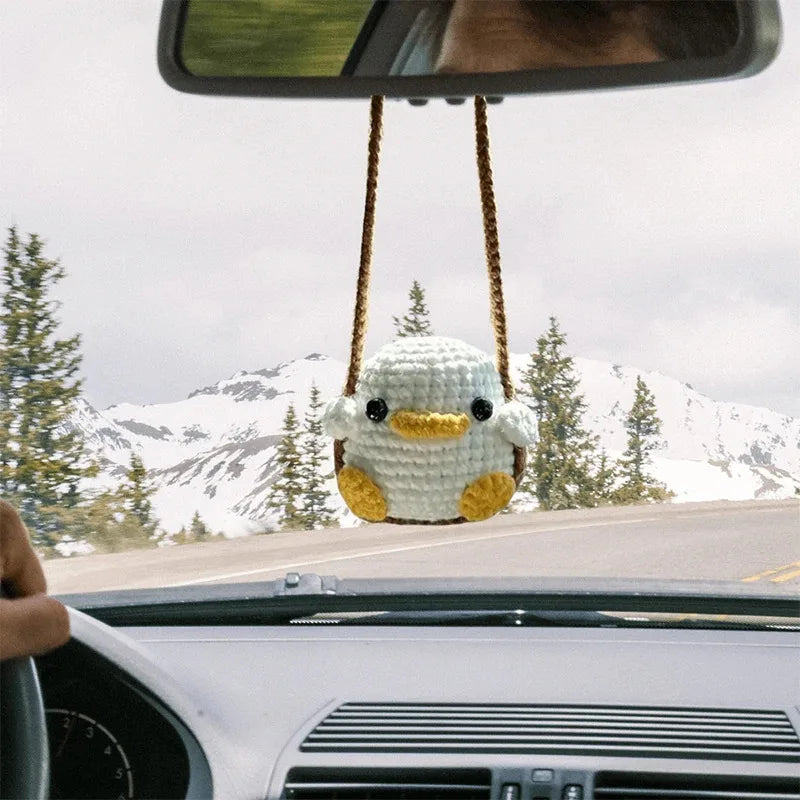 Crochet Animal Rearview Mirror Hanging Ornament