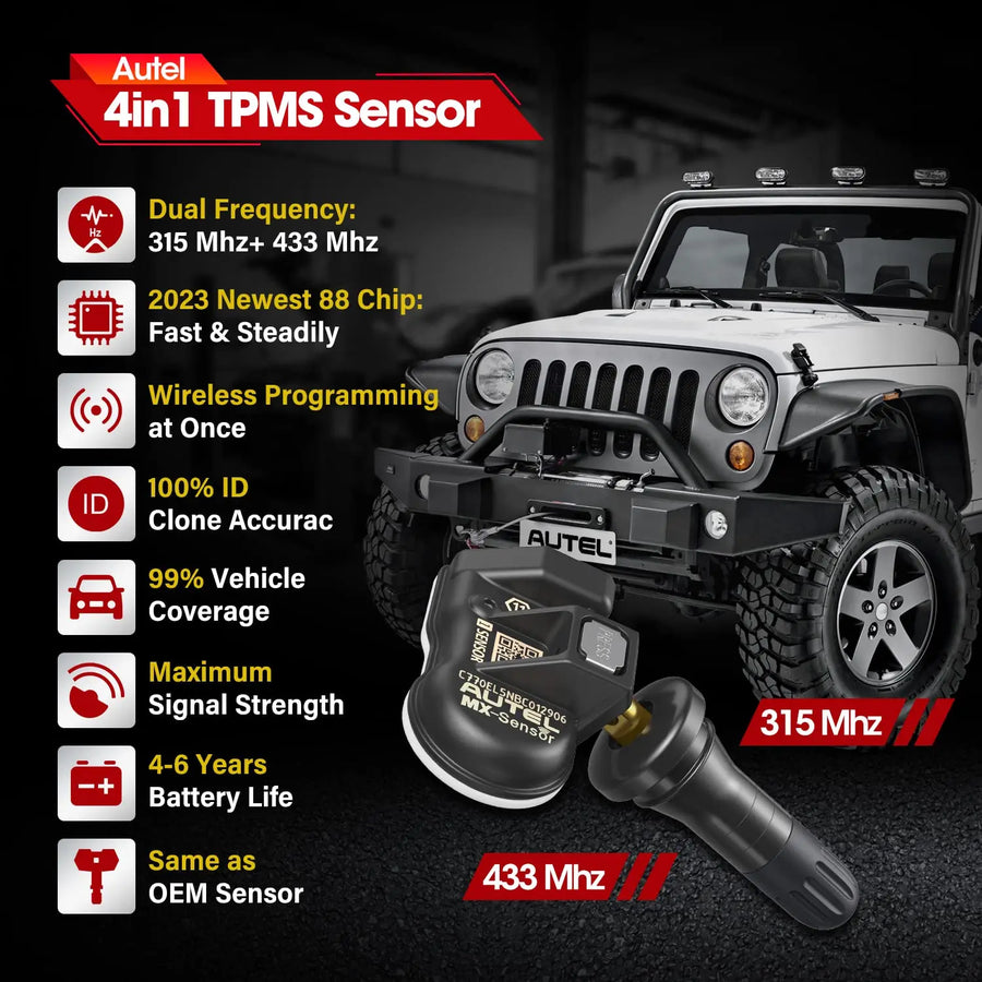 Autel MX-Sensor 315MHz/433MHz Programmable TPMS Sensor