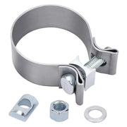 For Mufflers Catalytic Converters Silver 4-Piece 2.5 Inch T409 Stainless Steel Narrow Band Exhaust Clamps
