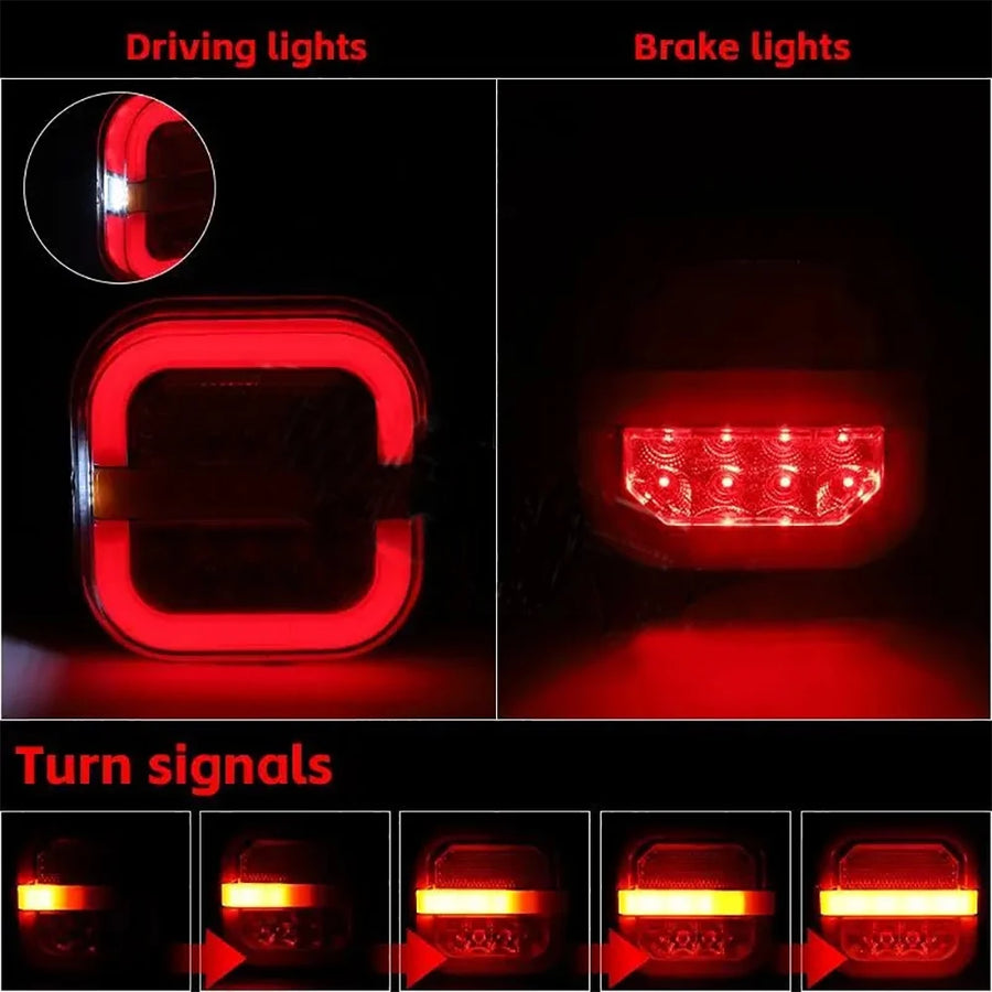 2-Piece LED Trailer Tail and License Plate Lights – 12V/24V