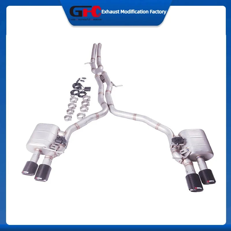 304 Stainless Steel Valved Cat-Back Exhaust System for Audi S4 2024