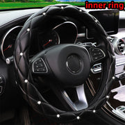 Steering Wheel Cover – diamond-look, 15 inches