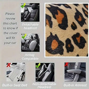 25-Piece Leopard Print Car Interior Accessories Set With Seat Covers and Floor Mats