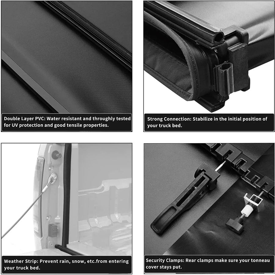 Soft Tri-Fold 5 ft Tonneau Cover for 2005–2026 Nissan Frontier Crew Cab