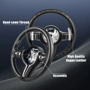 BMW E/F-Series Full-Leather Steering Wheel with Paddles – M3/M5 Styles