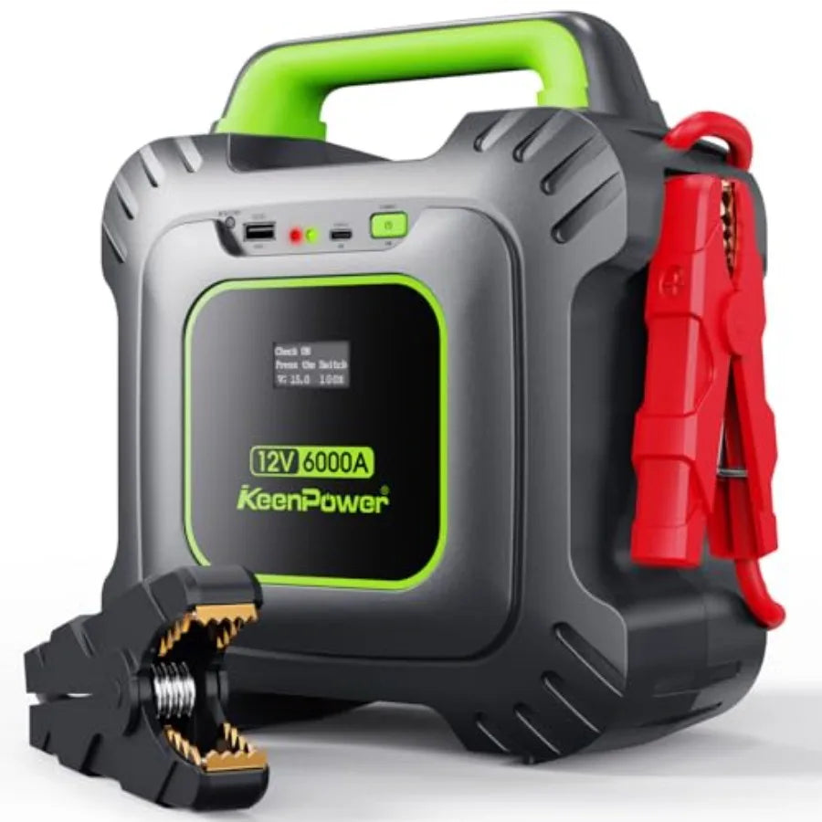 6000A Supercapacitor Jump Starter with Digital Display