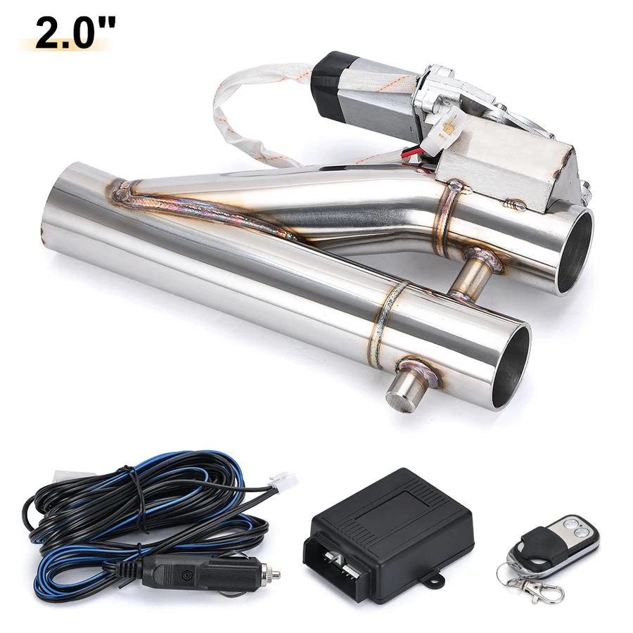 Universal Dual Electric Exhaust Cutout Valve Kit 2.0 2.5 3 Inch Stainless Steel with Wireless Remote