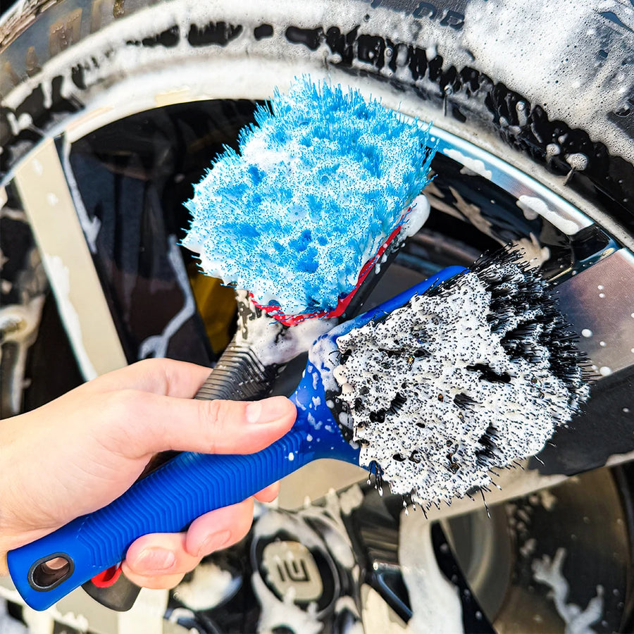 Tire Cleaning Brushes with Soft or Stiff Bristles