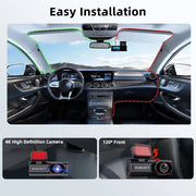 4K Dual Dash Cam with Wi-Fi App Control