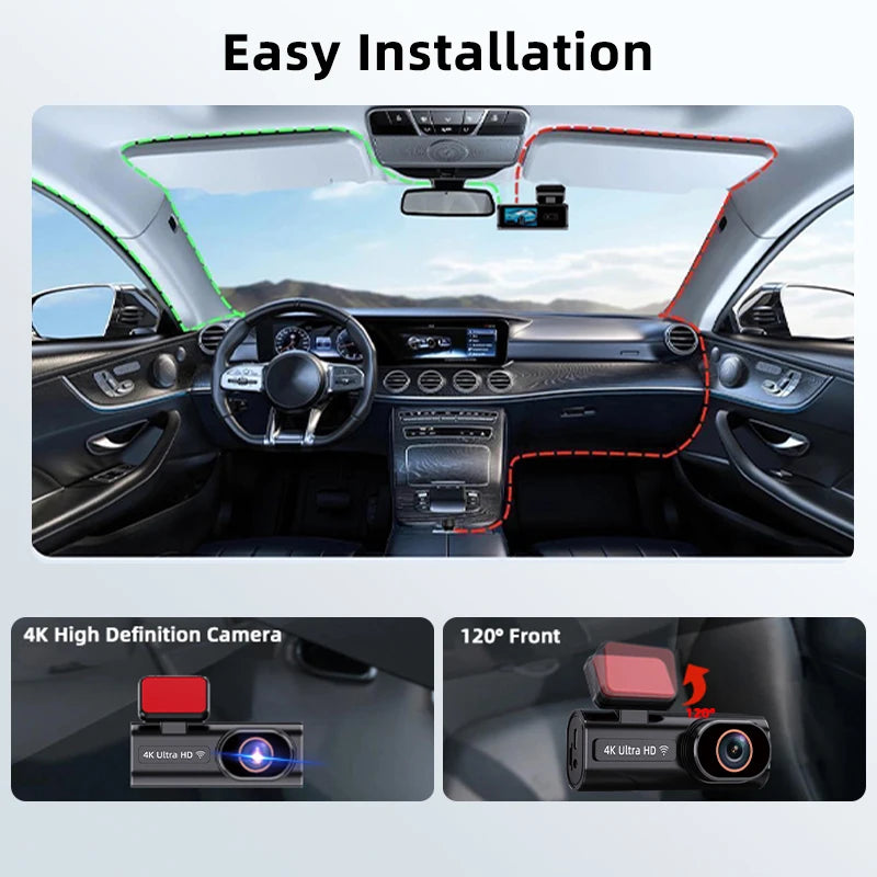 4K Dual Dash Cam with Wi-Fi App Control