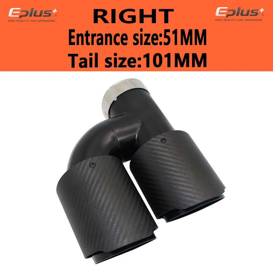 Universal H-Shaped Dual-Outlet Carbon-Fiber & Stainless Steel Exhaust Tip