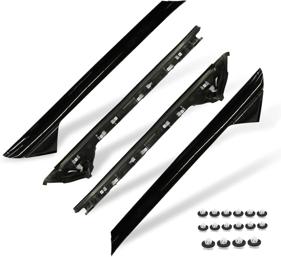4-Piece Left & Right Side Windshield A Pillar Molding Trim for 11-19 Ford Explorer