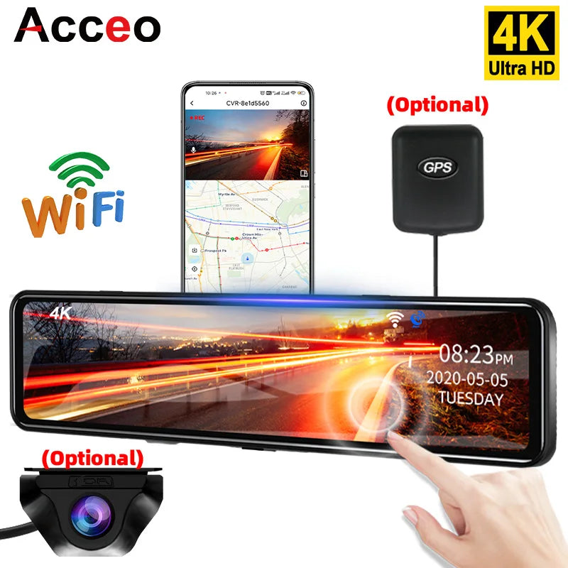 4K Dual Mirror Dash Cam