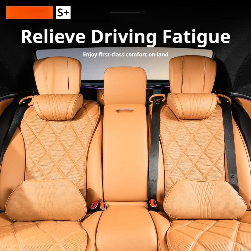Nappa Leather Mazda Car Headrest and Lumbar Support Pillow