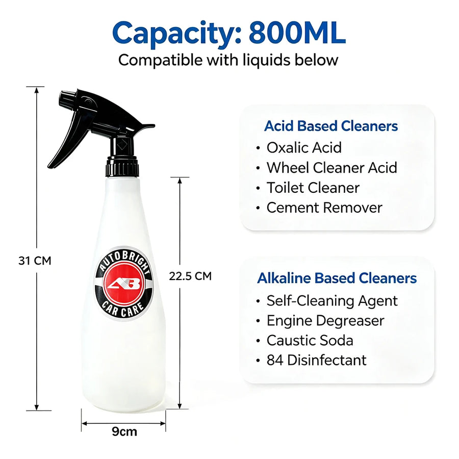 800 ml Detailing Spray Bottle with Scale & Adjustable Nozzle