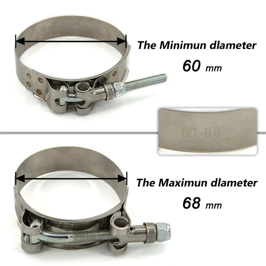 304 Stainless Steel T-Bolt Clamp – 2 to 4-Inch Sizes