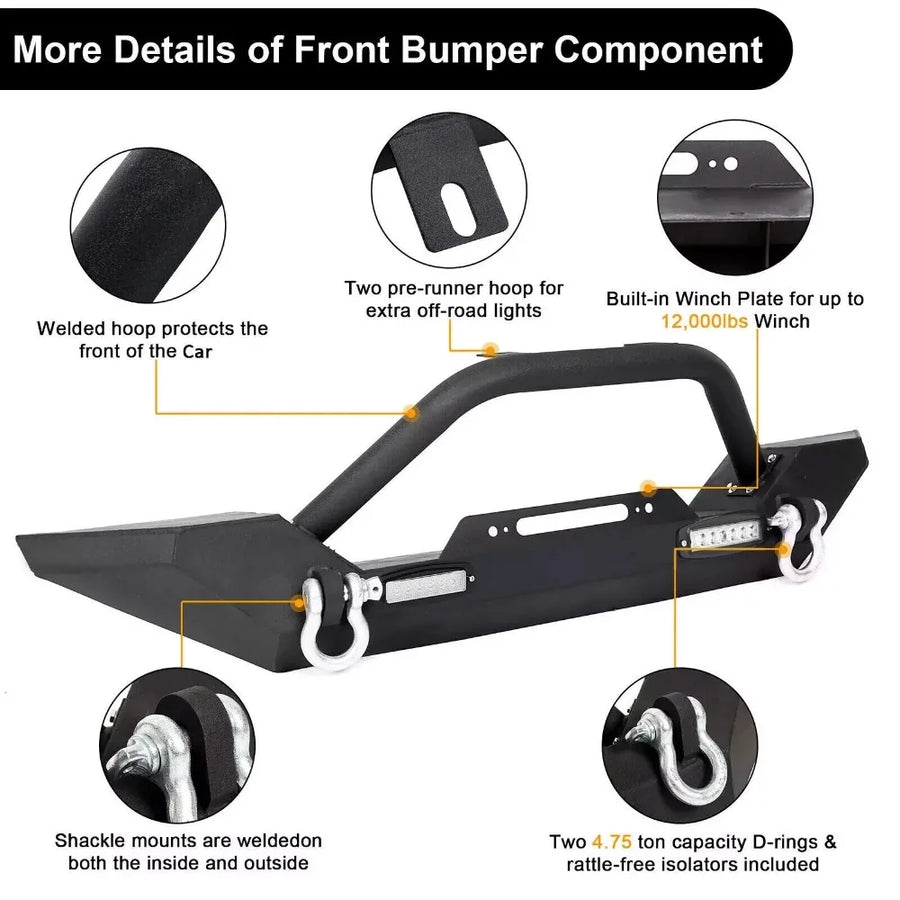 Front Bumper Assembly for 1987–2006 Jeep Wrangler