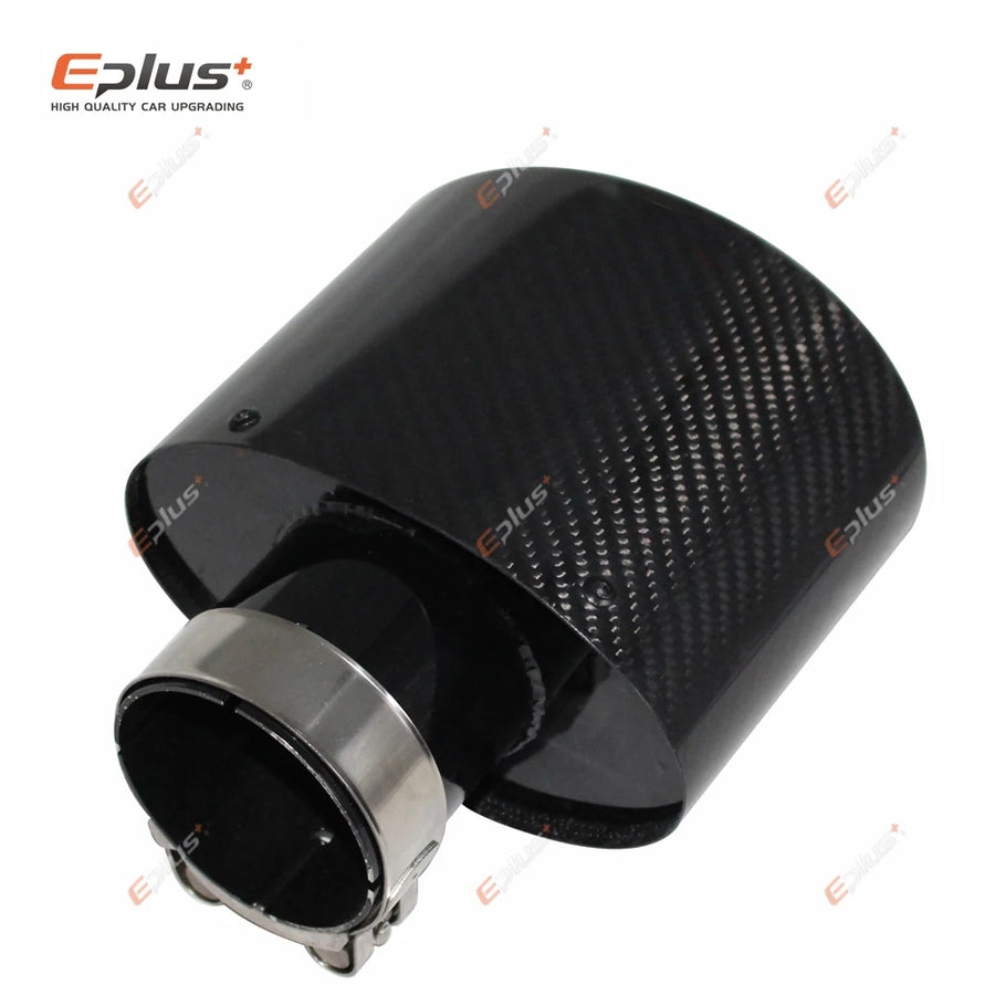 Universal Angled Oval Carbon-Fiber & Stainless Steel Exhaust Tip