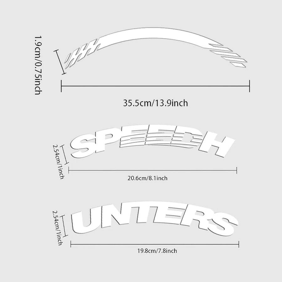 Universal 4PCS Speedhunters 3D Thickened Tire Stickers Car Wheel Rim Decals Waterproof Without Glue Auto Racing Exter