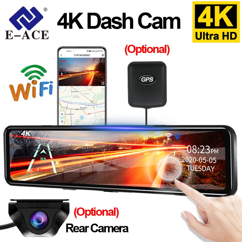 4K Dual Mirror Dash Cam