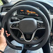 Universal D-shaped Leather Car Steering Wheel Cover