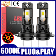 2-Piece H4/H7 LED Headlight Bulb – 6000K, CANBUS, Compact