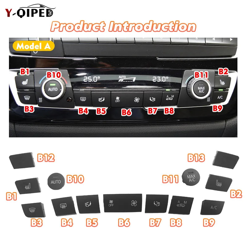 Dashboard Air Conditioning AC Temperature Control Button for BMW 1 2 3 4 F Series F20 F21 F22 F23 F30 F31