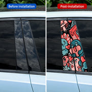 Dopamine Graffiti B-Pillar Car Decal – Waterproof Vinyl