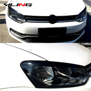 Gloss Black Headlight Eyebrow Trim Set for 2010–2017 Volkswagen Polo