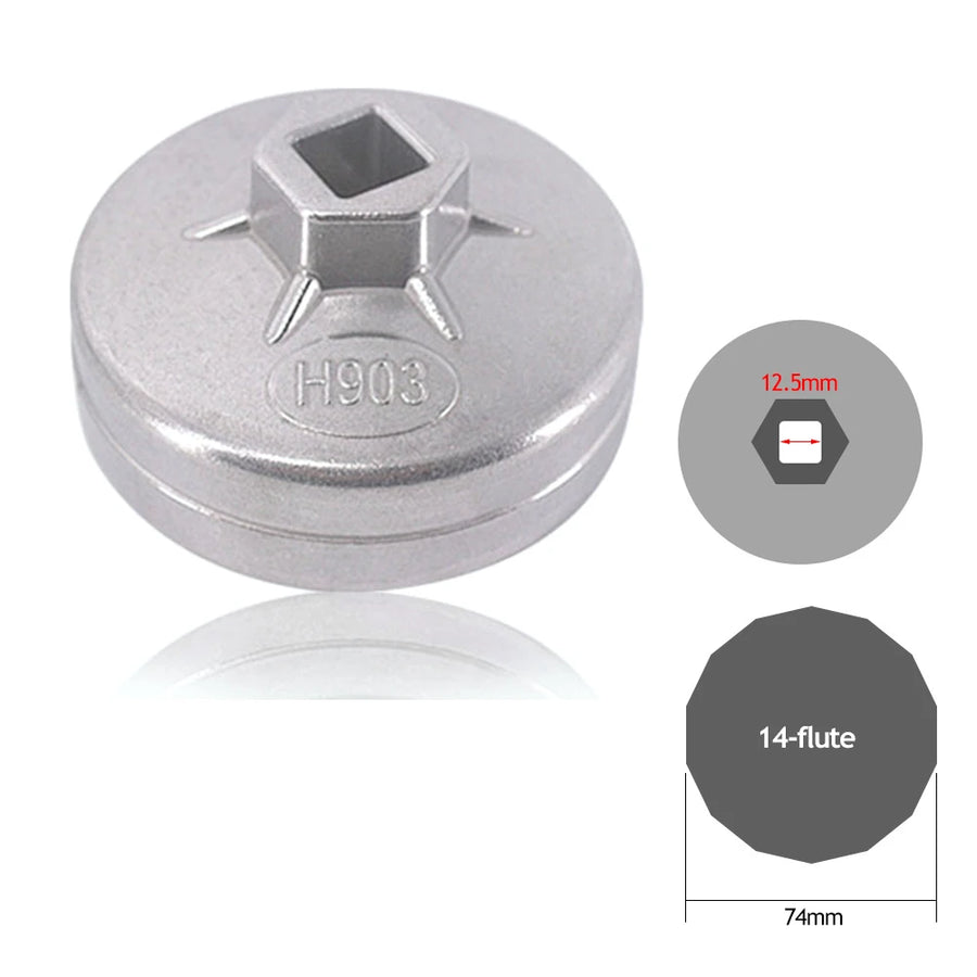 Mercedes-Benz 74mm 14-Flute Aluminum Oil Filter Cap Wrench