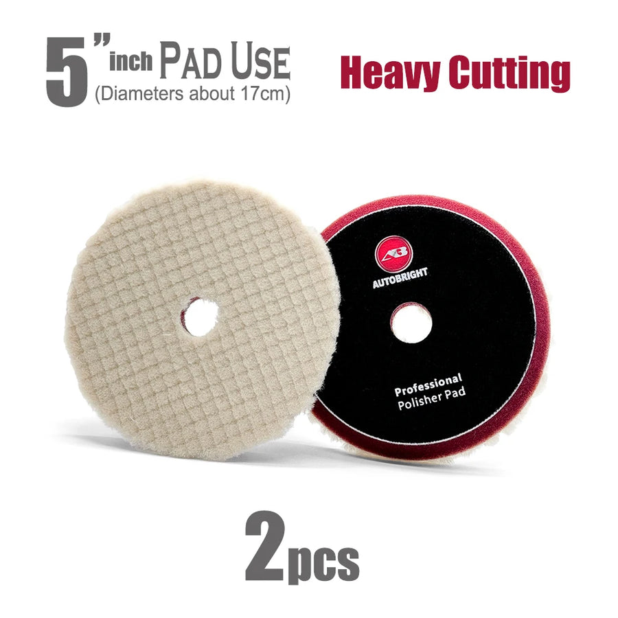 Wool Polishing Pads, 5- & 6-Inch Options, 2-Pack