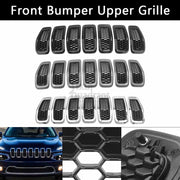 7-Piece Black Front Bumper Upper Grille ABS Plastic for Jeep Cherokee 2014 2015 2016 2017 2018