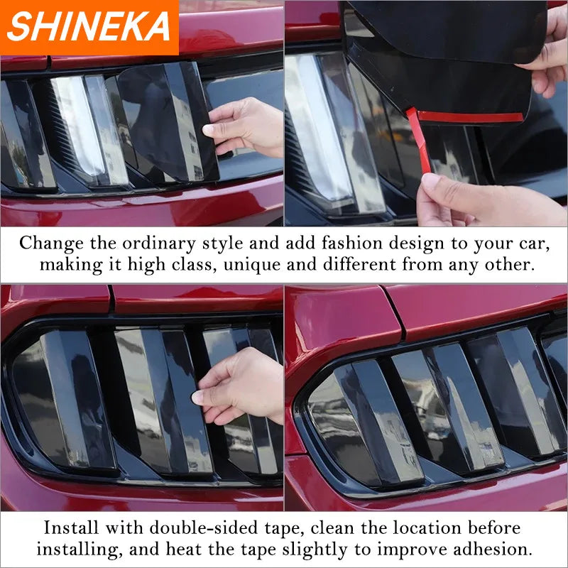 Smoked Taillight Cover Set – 2015–2017 Ford Mustang, 6-Piece