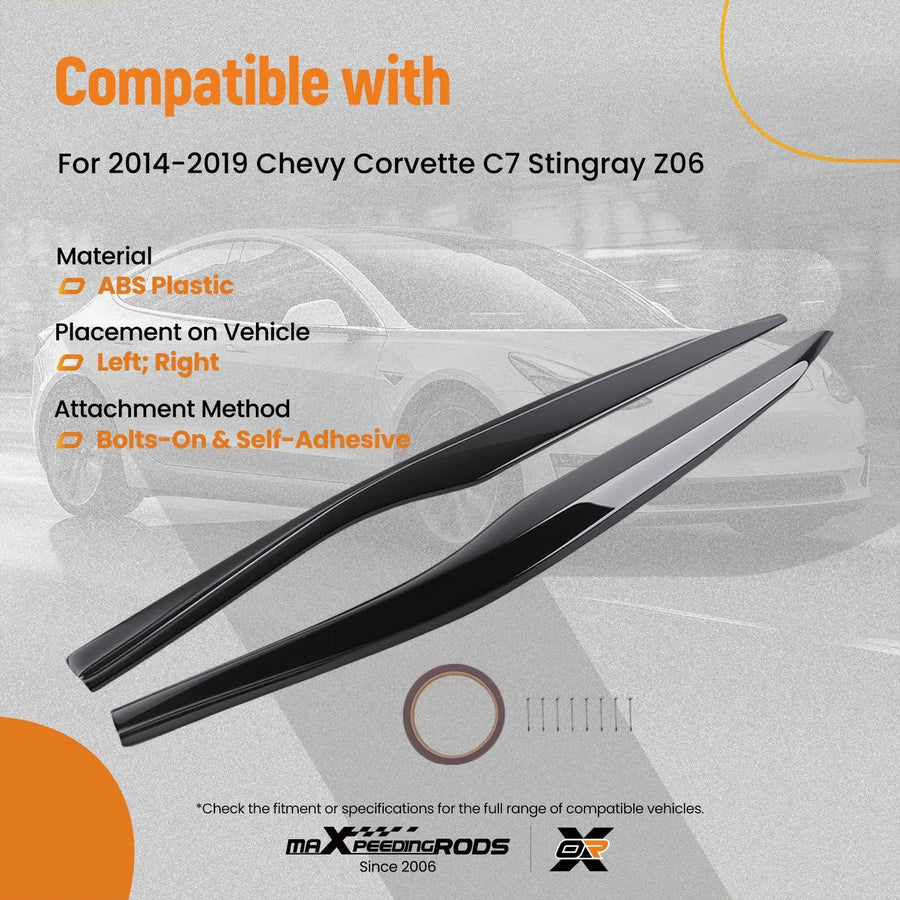 Black Side Skirt Extensions for 2014–2019 Corvette C7