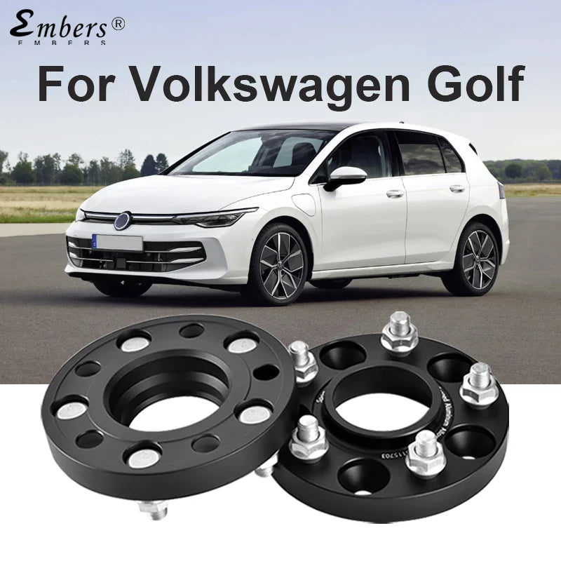 M14X1.5 Wheel Spacers for Volkswagen Golf PCD 5x112 CB 57.1 Forged Black Wheel 2003-2025