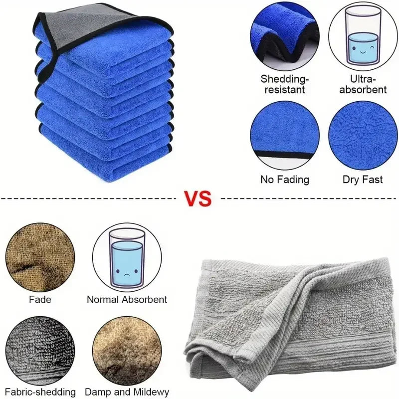500 GSM Microfiber Car Wash and Drying Towel Set