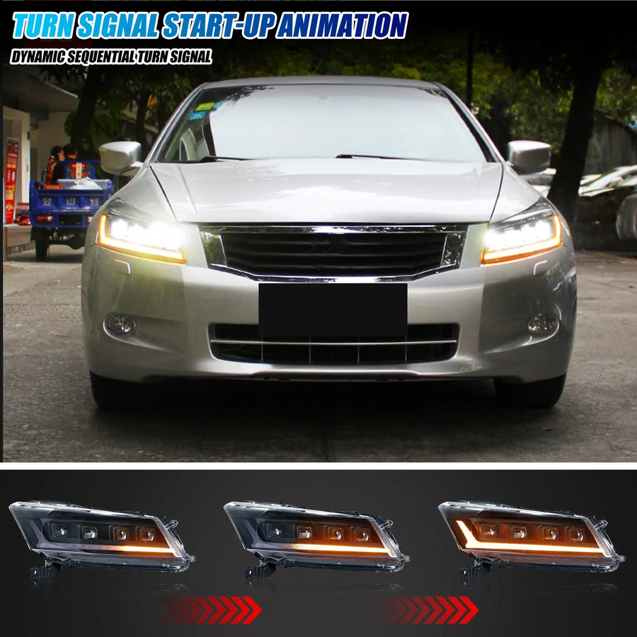 Honda Accord 8th-Gen Sedan LED Headlight Pair – 2008–2012
