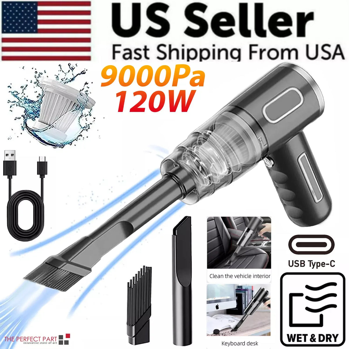 120W Cordless Handheld Car and Home Vacuum