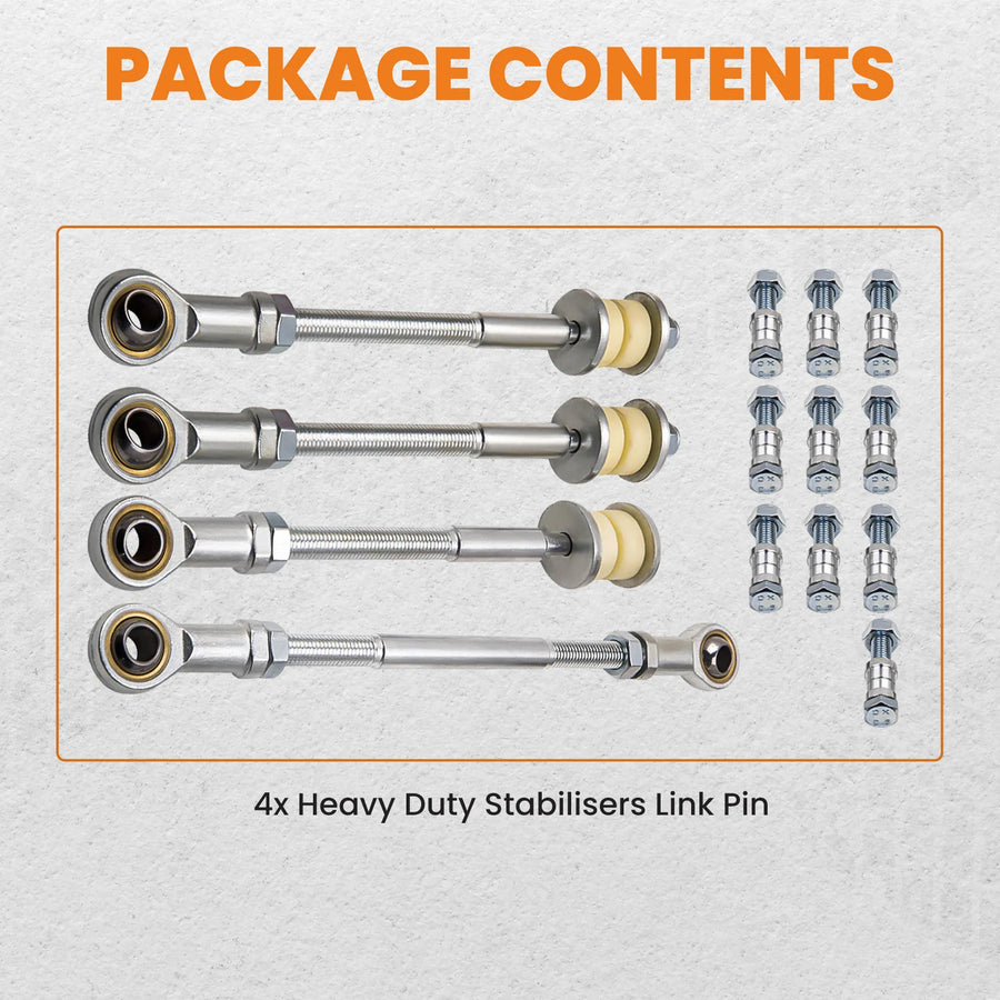 4-Piece Front +rear HD Sway Bar Extension Kit for Nissan Patrol GU 2002-2008"inch Lift