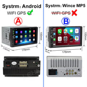 2-DIN Android 14 CarPlay Car Stereo with GPS and Touchscreen