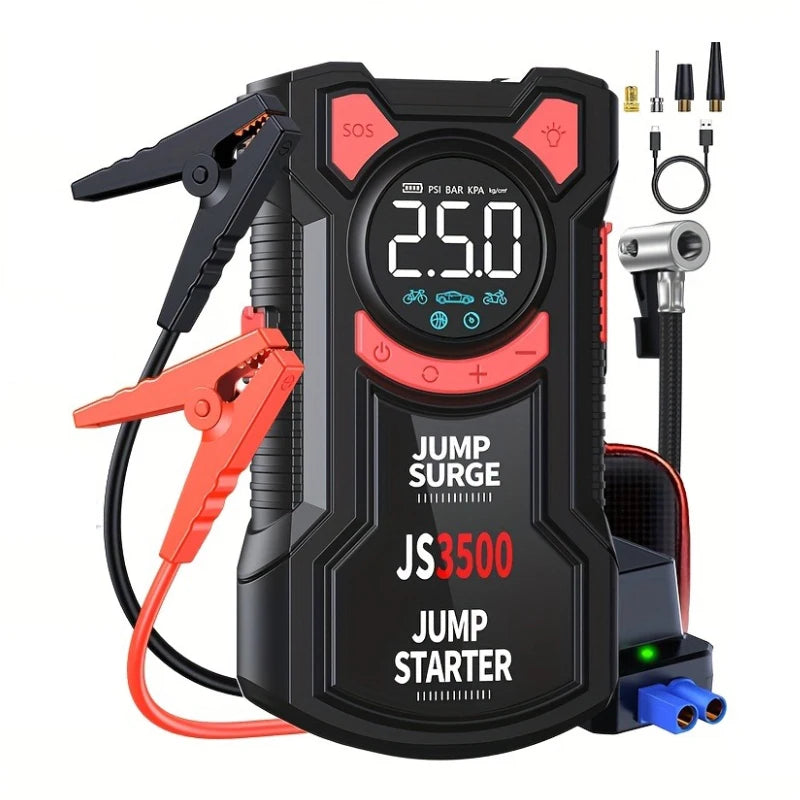 3000A 5-in-1 Car Jump Starter with 150 PSI Tire Inflator